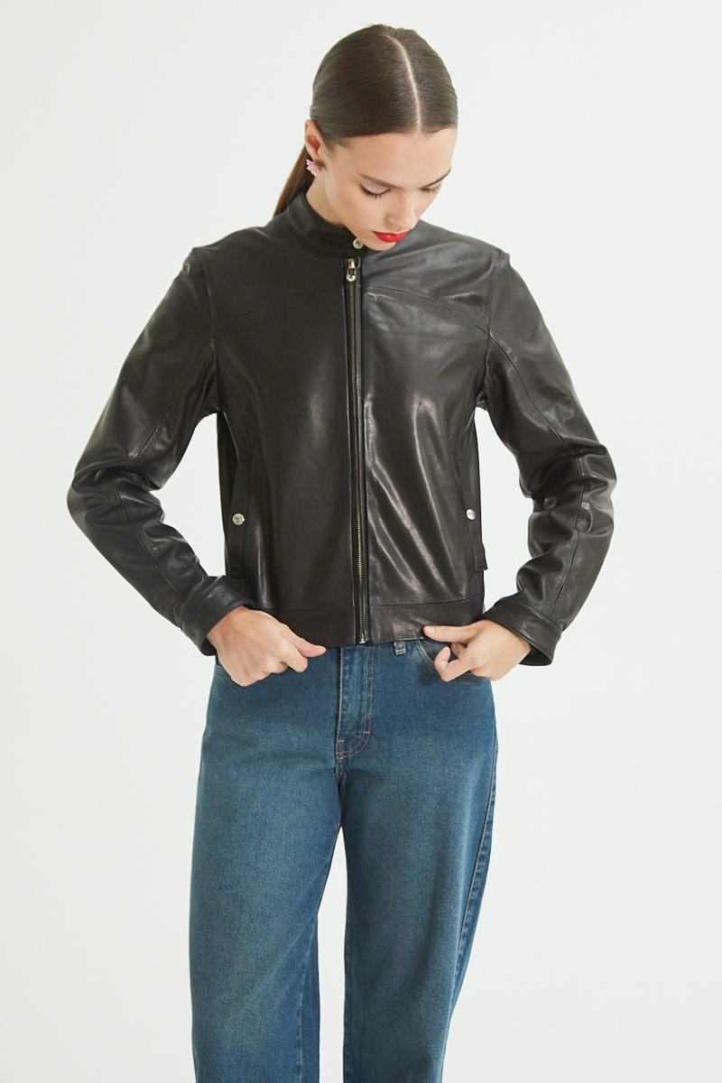 CAMPERA DE CUERO BROWN // OVINO