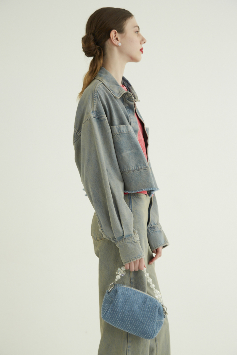 CAMISA DE JEAN SAMPAIO CROP