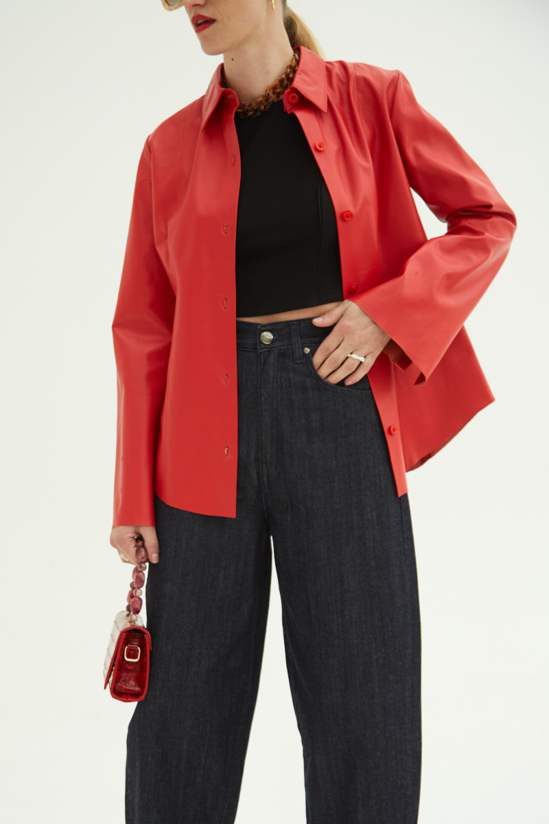 CAMISA DE CUERO GRETA // OVINO ITALIANO