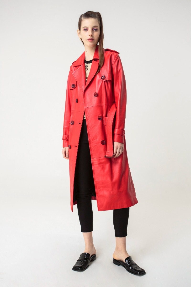 TRENCH DE CUERO EMILY JANE / OVINO ITALIANO