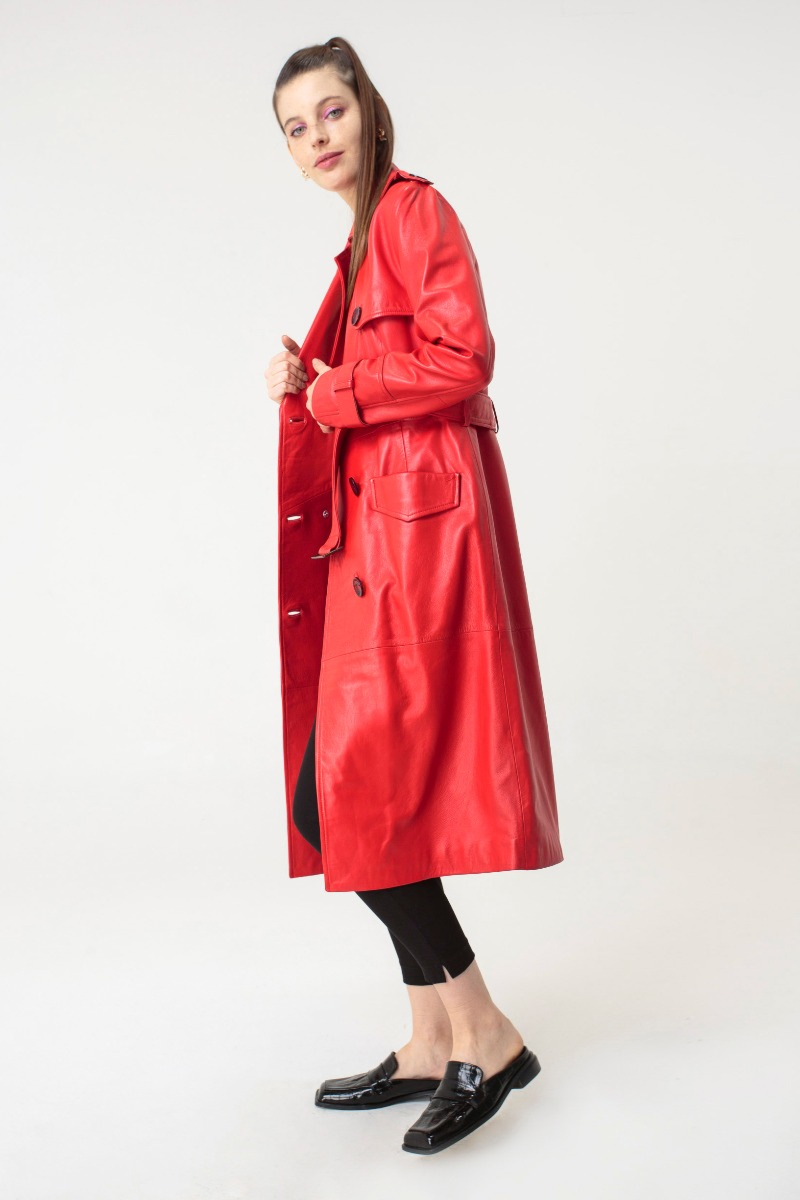 TRENCH DE CUERO EMILY JANE / OVINO ITALIANO