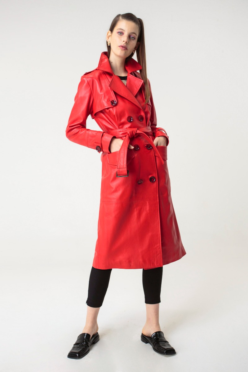 TRENCH DE CUERO EMILY JANE / OVINO ITALIANO