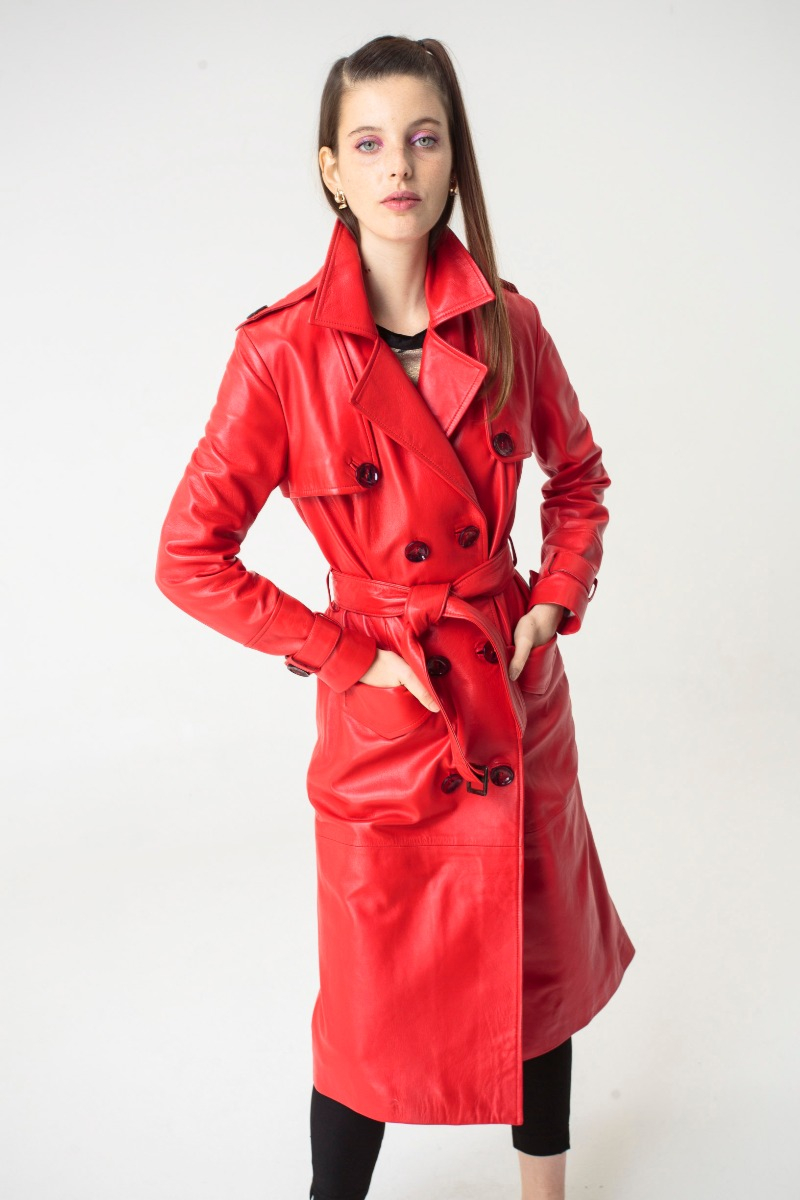 TRENCH DE CUERO EMILY JANE / OVINO ITALIANO