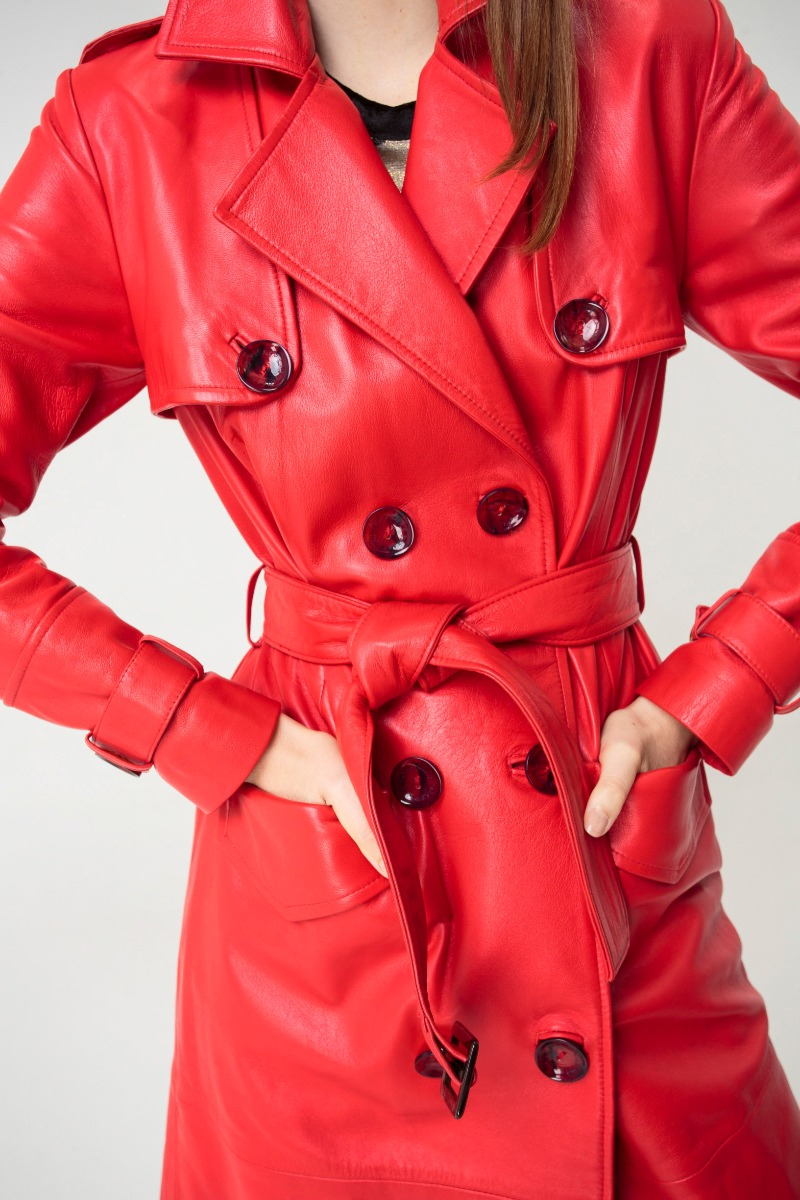TRENCH DE CUERO EMILY JANE / OVINO ITALIANO