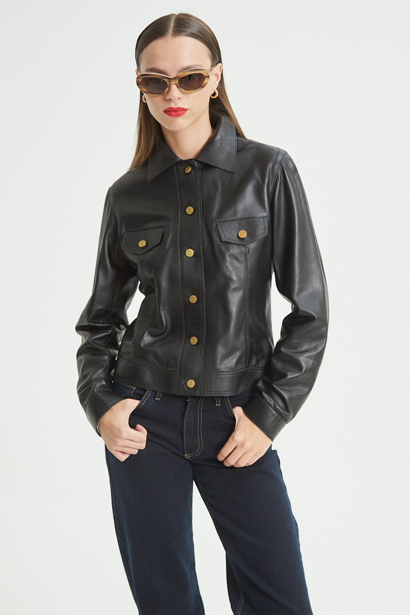 CAMPERA DE CUERO SARA//OVINO ITALIANO