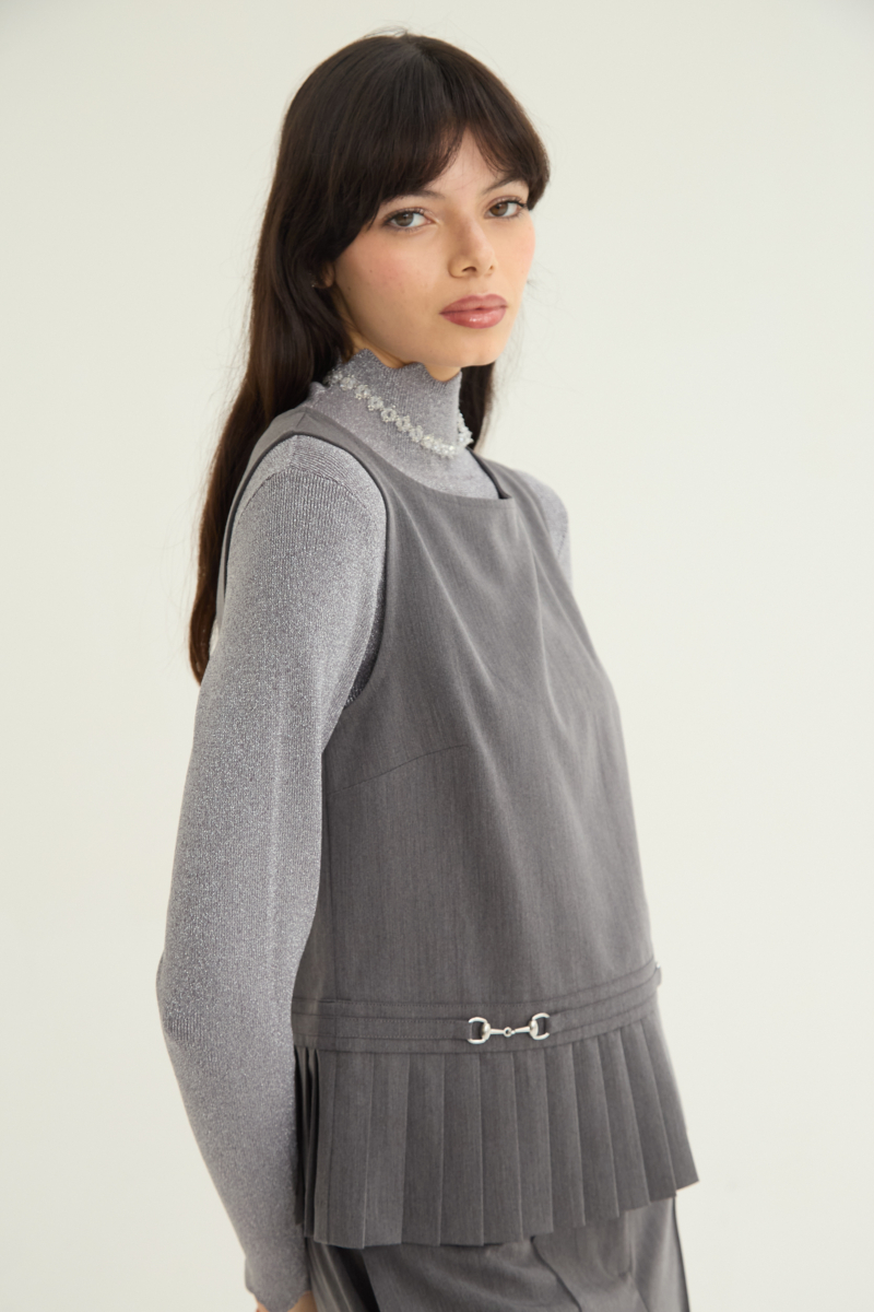 BLUSA SASTRERA PLISADA PORTIA