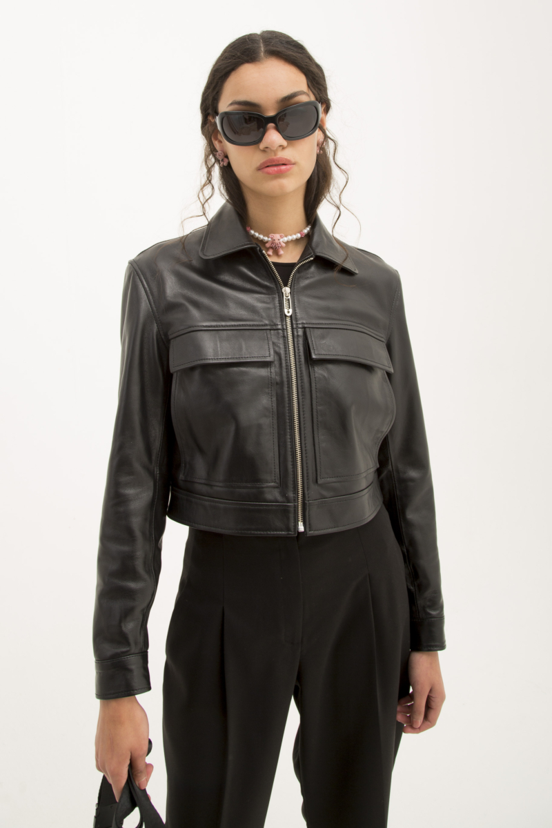 CAMPERA DE CUERO ONIX // OVINO ITALIANO
