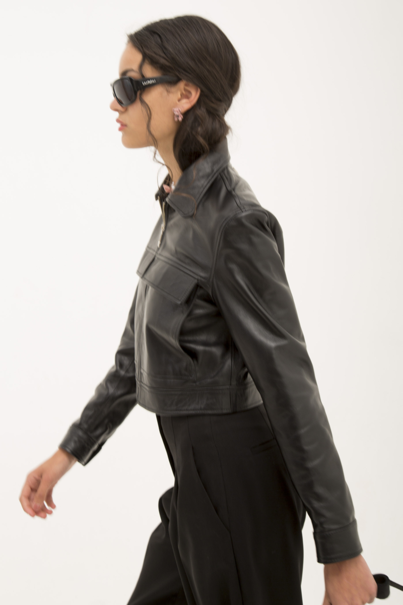 CAMPERA DE CUERO ONIX // OVINO ITALIANO