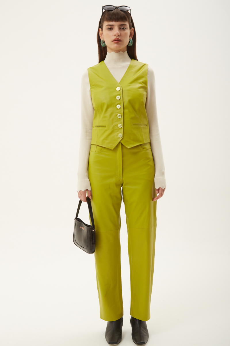 PANTALON DE CUERO BRUNA / VACUNO