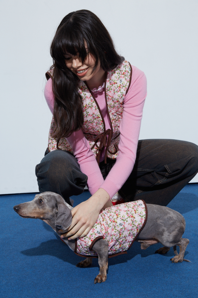 Chaleco reversible para perros matelaseado estampado con broches