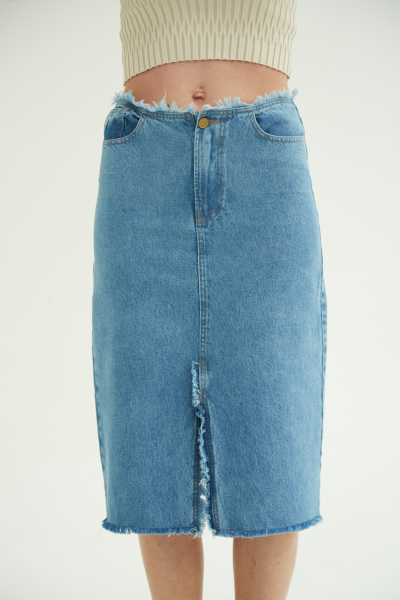FALDA DE JEAN SAMPAIO MIDI