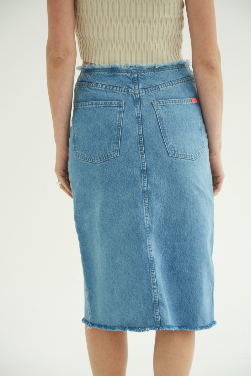FALDA DE JEAN SAMPAIO MIDI