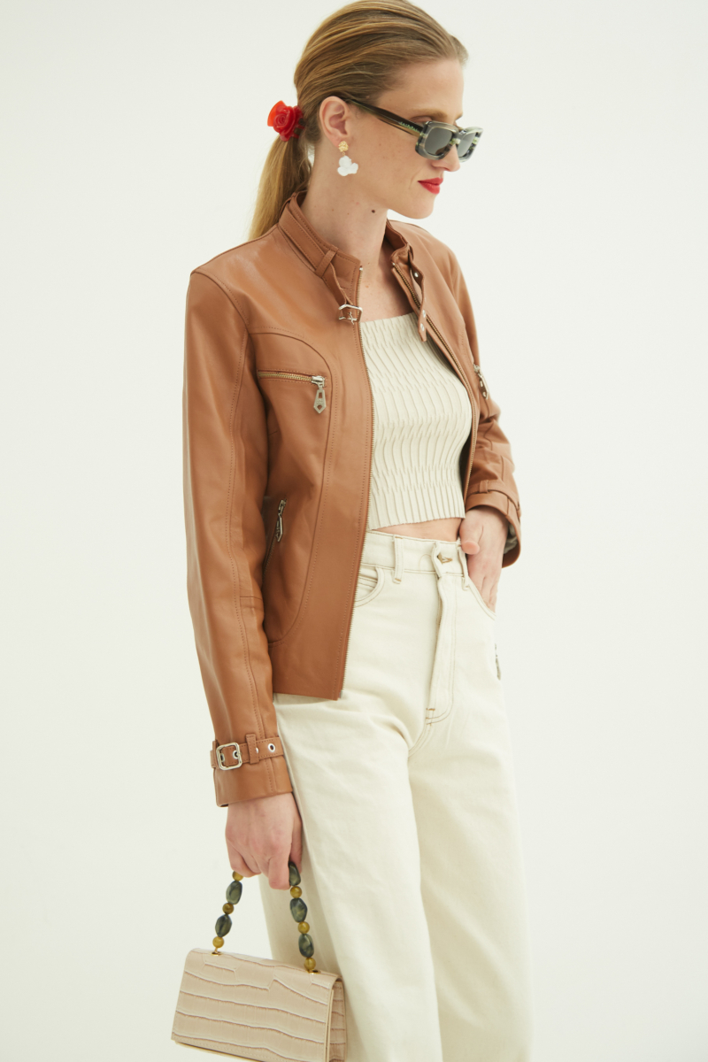 CAMPERA DE CUERO ROBIN//OVINO ITALIANO