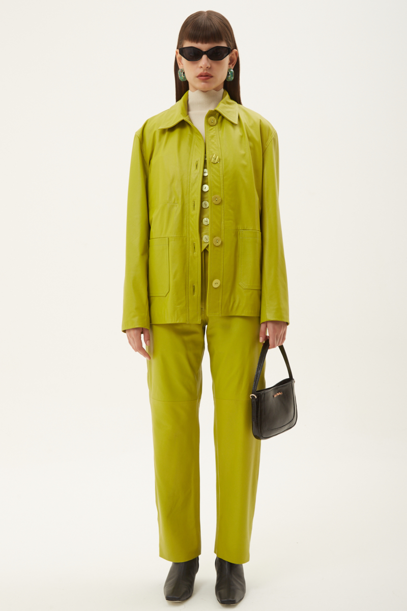 PANTALON DE CUERO BRUNA / VACUNO