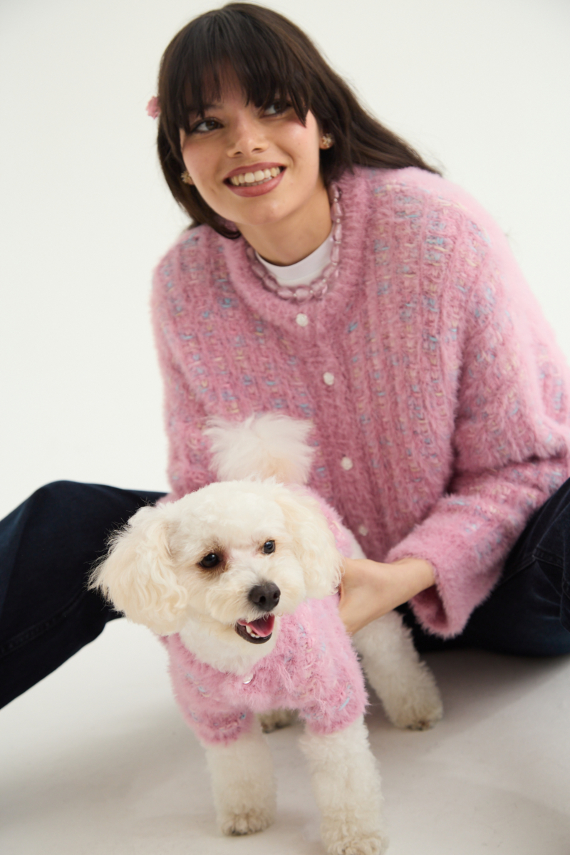 Sweater para perros tejido con textura peluda color 
