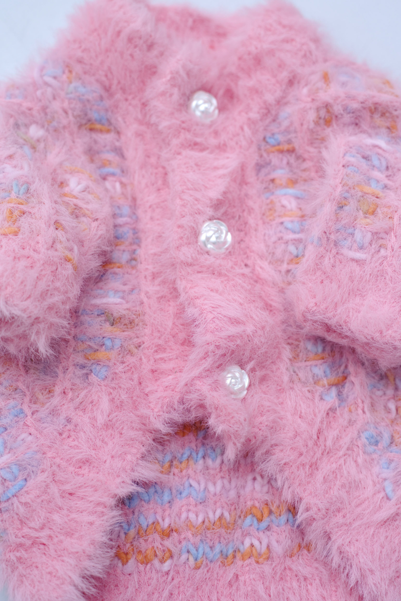 Sweater para perros tejido con textura peluda color 
