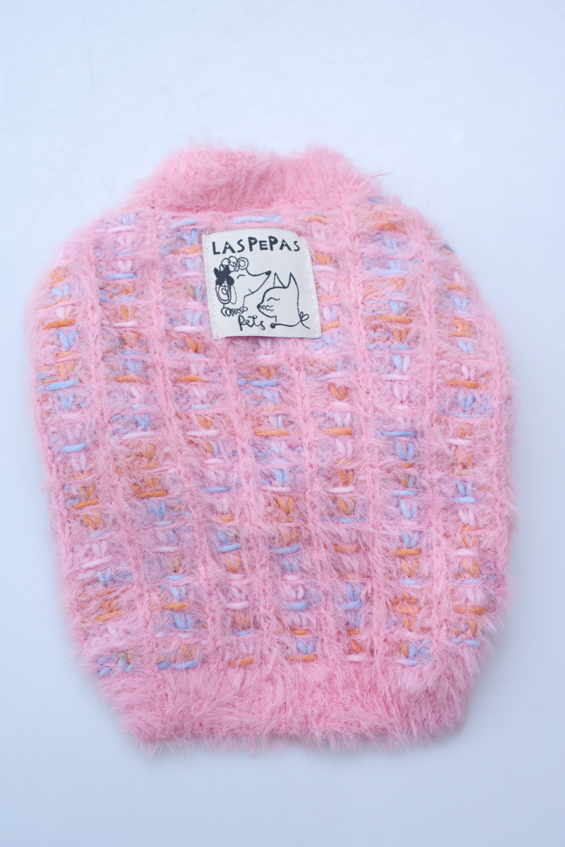 Sweater para perros tejido con textura peluda color 
