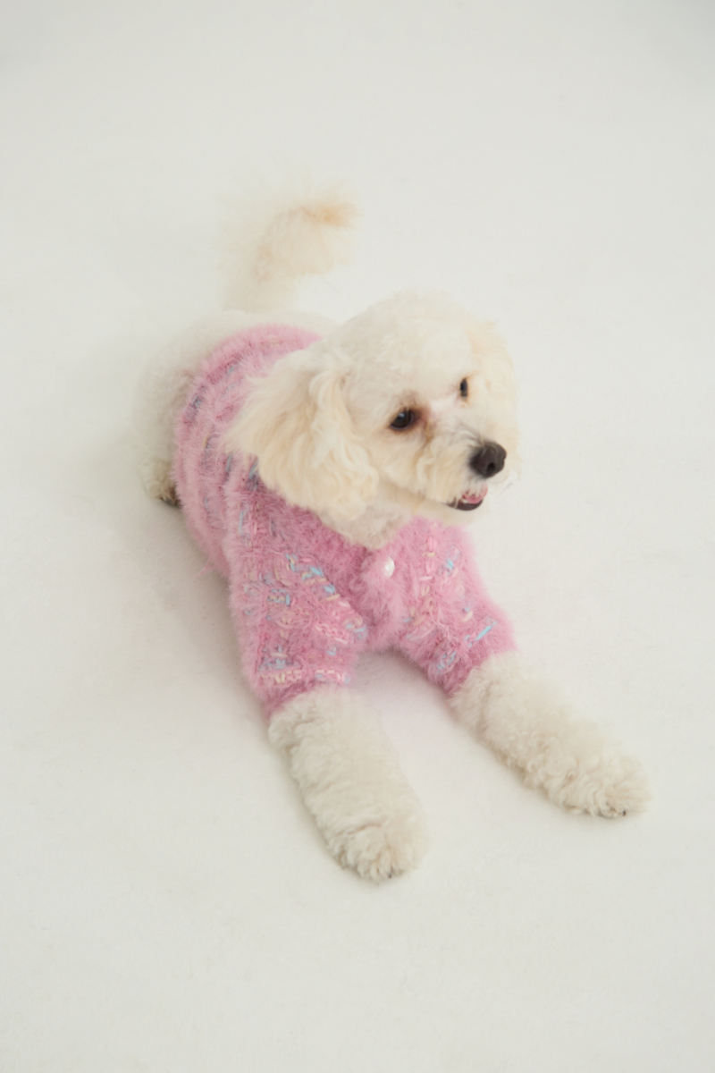 Sweater para perros tejido con textura peluda color 
