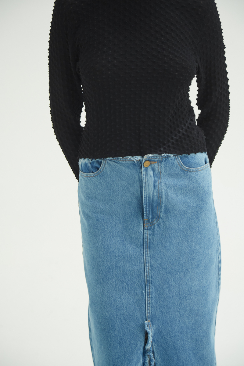 FALDA DE JEAN SAMPAIO MIDI