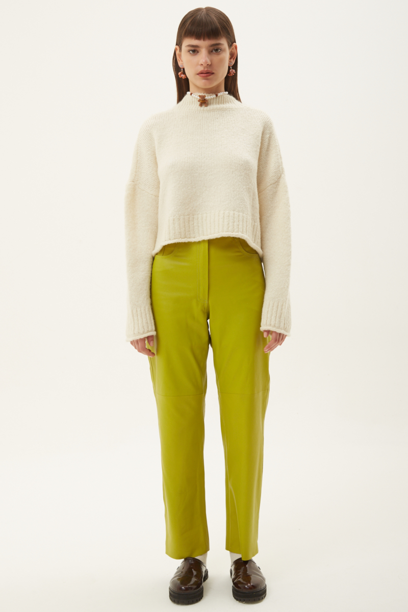 PANTALON DE CUERO BRUNA / VACUNO