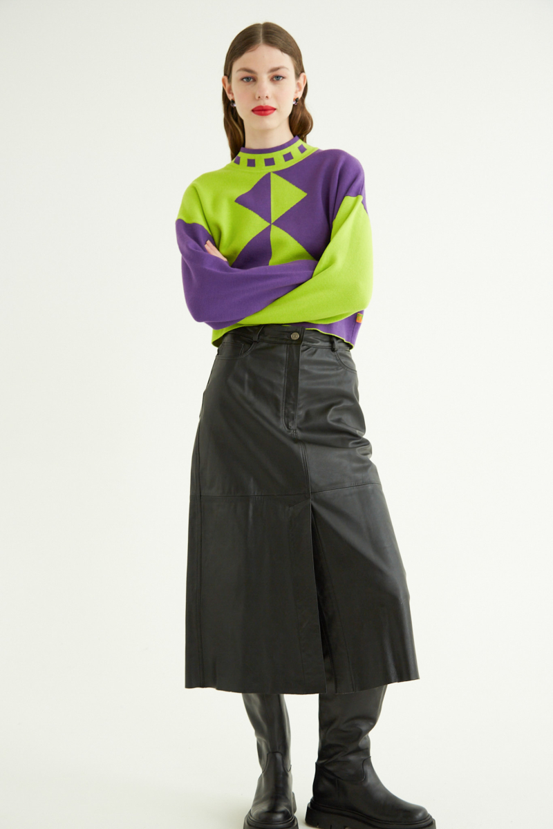 FALDA DE CUERO GARNER / OVINO ITALIANO
