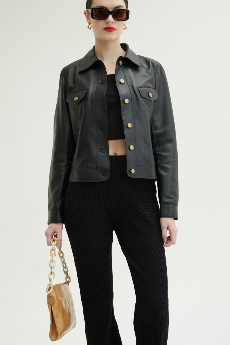 CAMPERA DE CUERO SARA//OVINO ITALIANO