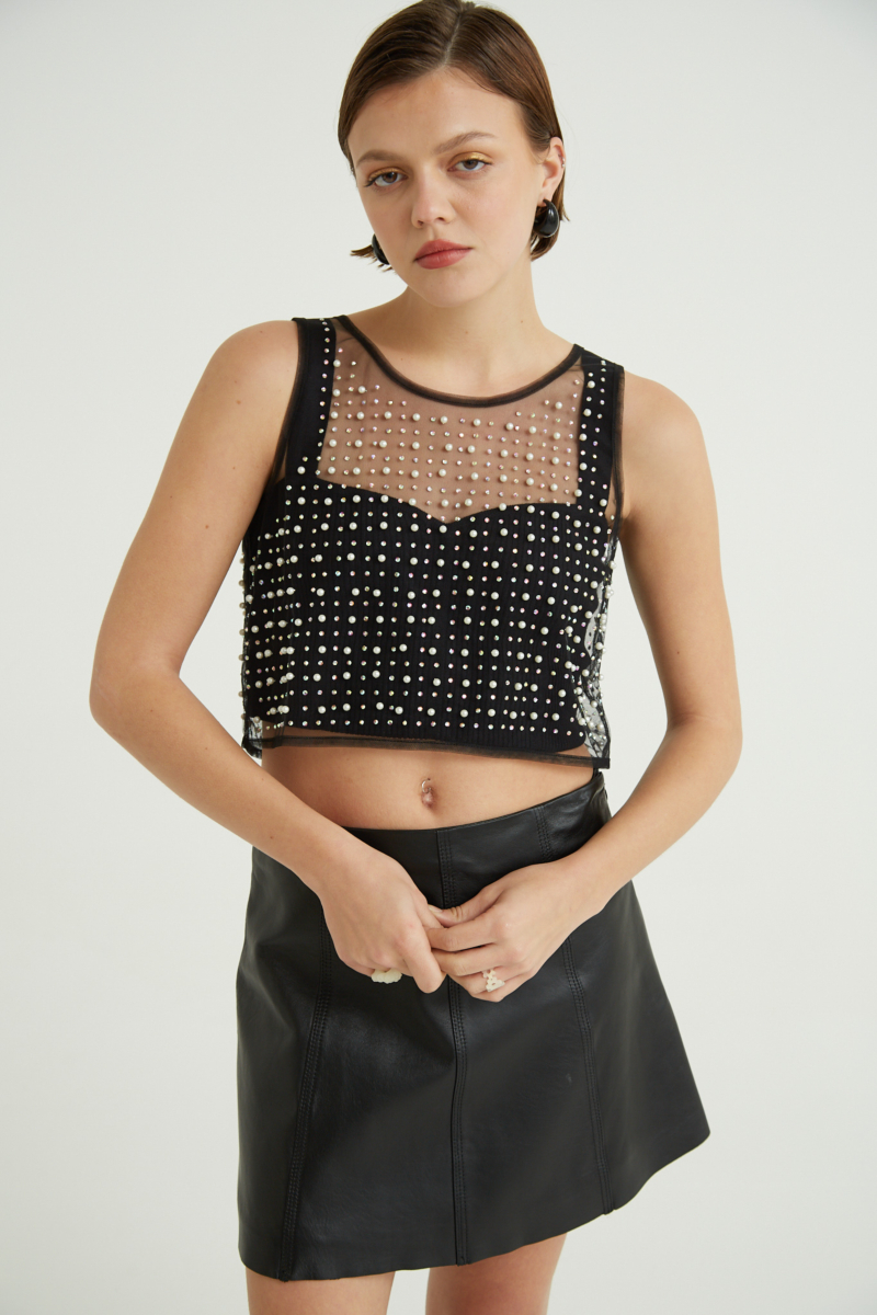 FALDA DE CUERO GRETCHEN 2.0// OVINO ITALIANO