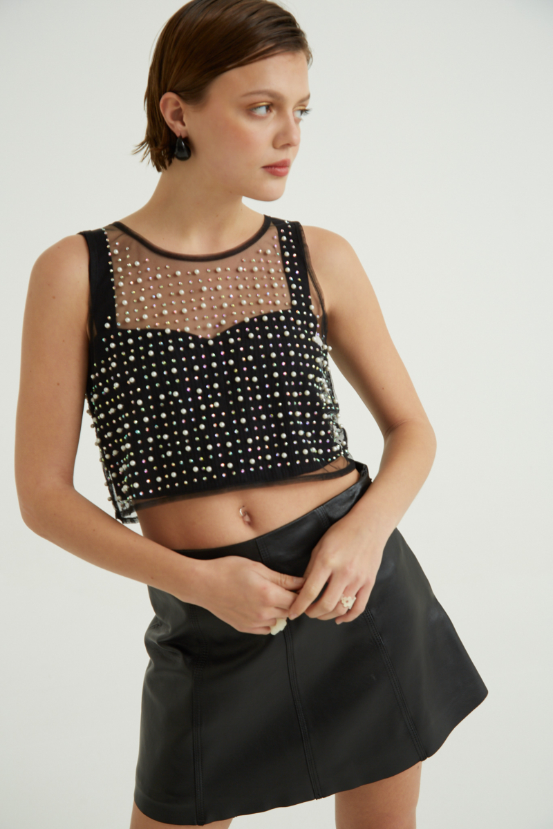 FALDA DE CUERO GRETCHEN 2.0// OVINO ITALIANO