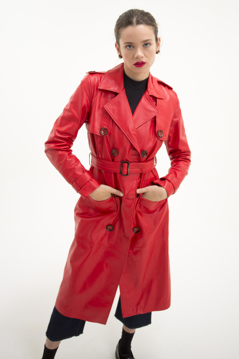 TRENCH DE CUERO EMILY JANE / OVINO ITALIANO