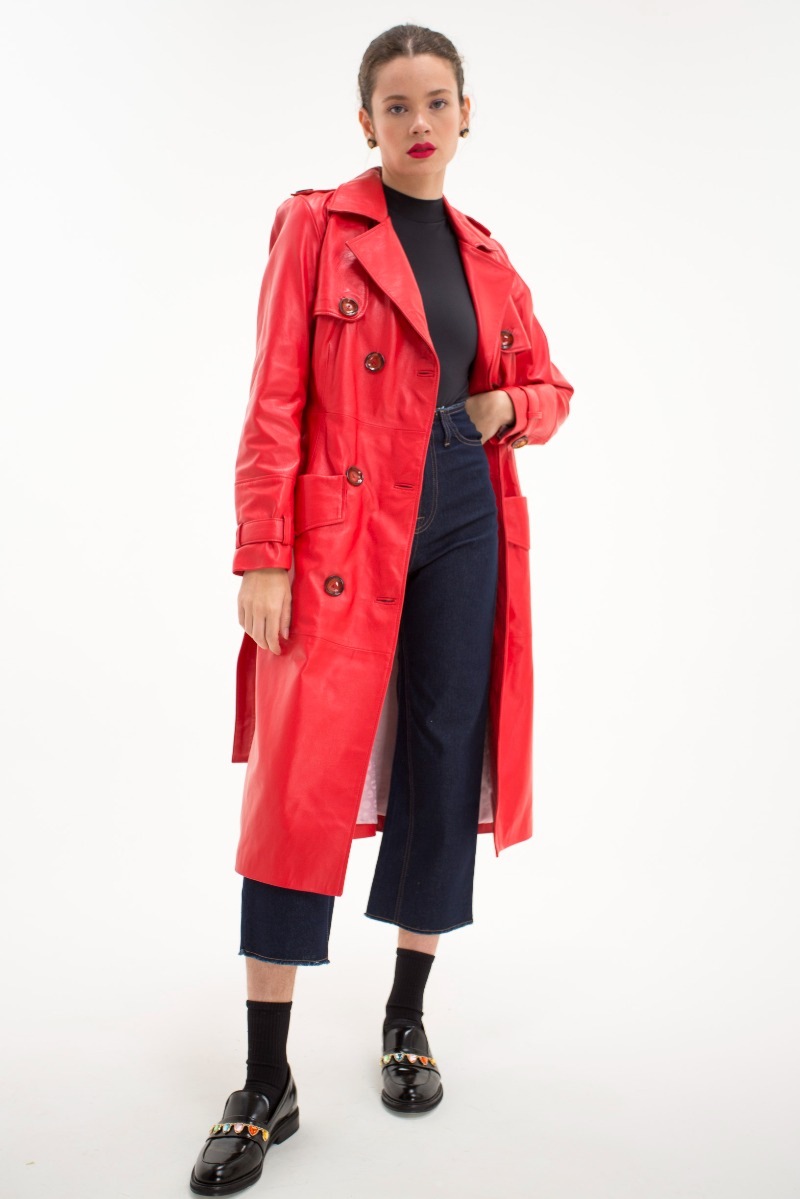 TRENCH DE CUERO EMILY JANE / OVINO ITALIANO