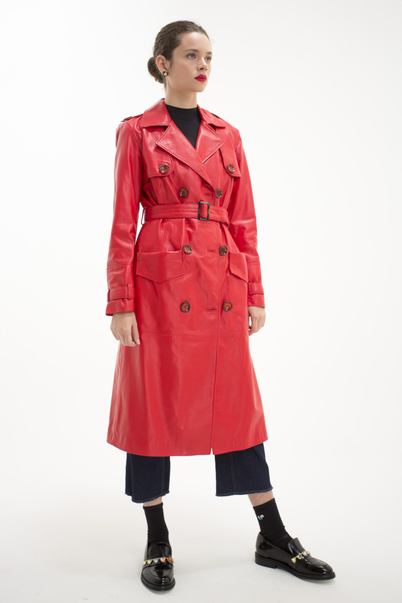 TRENCH DE CUERO EMILY JANE / OVINO ITALIANO