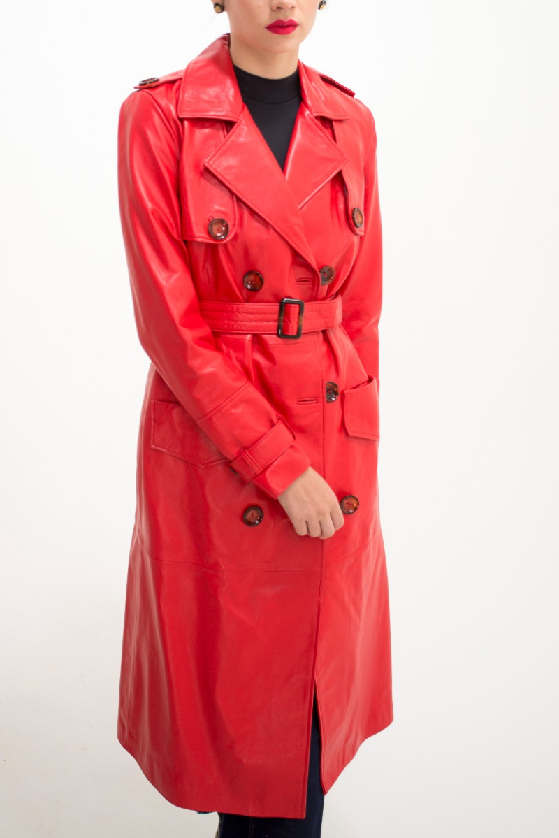 TRENCH DE CUERO EMILY JANE / OVINO ITALIANO