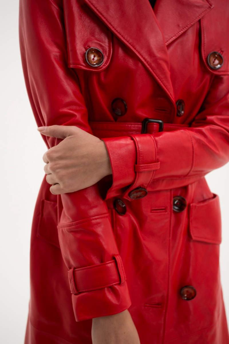 TRENCH DE CUERO EMILY JANE / OVINO ITALIANO