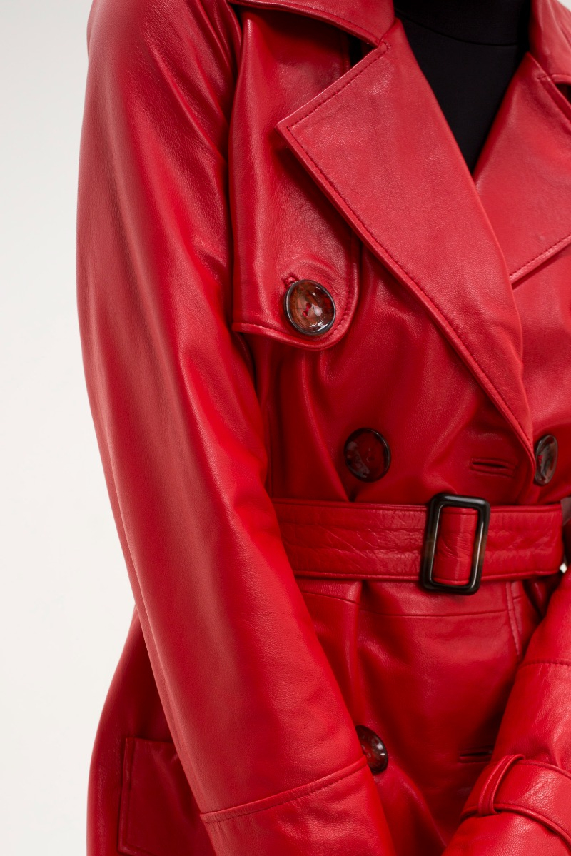 TRENCH DE CUERO EMILY JANE / OVINO ITALIANO