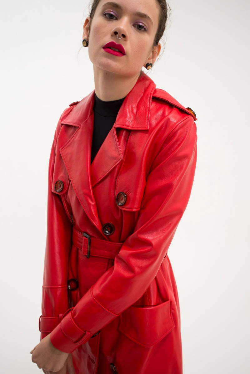 TRENCH DE CUERO EMILY JANE / OVINO ITALIANO