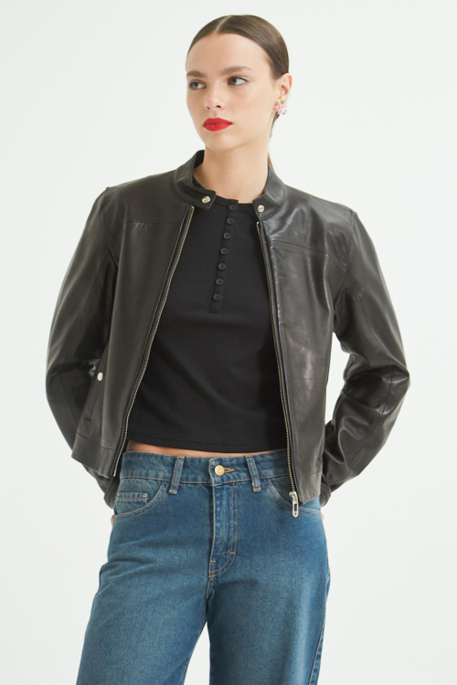 CAMPERA DE CUERO BROWN // OVINO